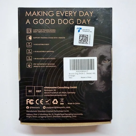 BOUSNIC | Dog Training Collar - Shock Collar with Remote - 3300ft Range - Picture 4 of 10